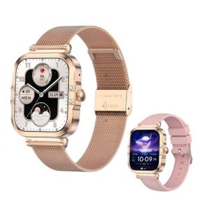 Montre Connect&eacute;e Femme AMOLED 175 &ndash; Appels Bluetooth &ndash; Suivi Sant&eacute; &ndash; Bracelet M&eacute;tal & Silicone &ndash; &Eacute;tanche IP68