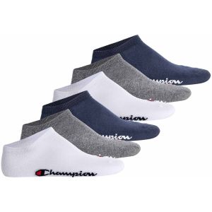 Champion Core Socks 6PP Short Crew Chaussettes, Bleu/Blanc/Gris, 39-42 Mixte