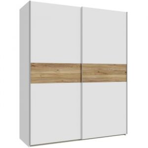 Image de Armoire de chambre - SAGITTA - Blanc mat - 2 portes coulissantes - 170,3 x 210,5 x 61,2 cm