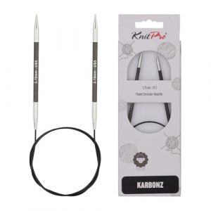 Knitpro KP41187 Aiguilles Fixes Circulaires Bois Noir/Argent 80 cm x 3,75 mm