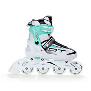 Raven Roller Profession Taille Ajustable et modulable - Blanc/Menthe, 35 au 38, Version 3en1