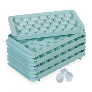 Relaxdays Bac à 33 glaçons Ronds, en lot Pratique de 4, Moule réutilisable, en Plastique PP, Turquoise