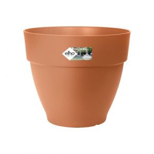 Elho Vibia Campana Rond 25 - Pot De Fleurs pour Extérieur - Ø 24.5 x H 21.0 cm - Marron/Terre Cuite