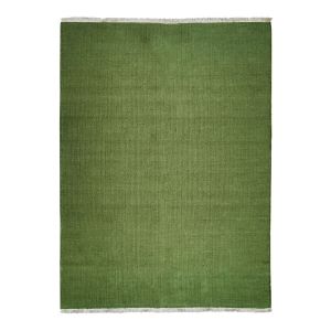 The Deco Factory Tapis en jute et coton avec franges vert foncé 120x170