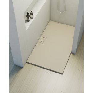 Receveur de douche extraplat rectangulaire blanc perle 80x140 cm Shile