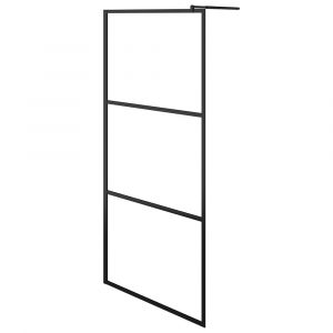 Paroi de douche à l'italienne à verre cloison de douche cabine de douche mur de douche salle de bain maison intérieur ESG 115x195 cm noir 02_0002135
