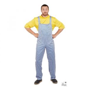 No Name Déguisement Comique - Coluche - Homme - Bleu Jaune - Blanc