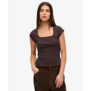 Superdry T-shirt à encolure carrée femme Essential