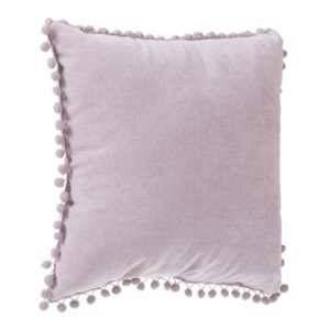 Coussin à Pompons 40x40cm Rose - Paris Prix