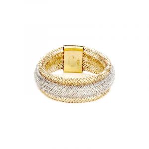 By Colette - Bague ajustable Anneau Flamboyant or bicolore