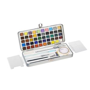 Aquarelle Coffret métal 50 demi-godets + accessoires - Rougier&Plé