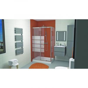 Fa&ccedil;ade SHIVA - Retour fixe - Finition Chrom&eacute; - 90x190cm