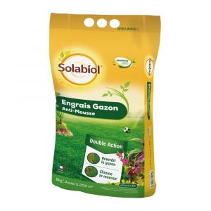 Image de Solabiol SOGAZMOU200 Engrais Anti 8 Kg | Double Action : reverdit Le Gazon et élimine la Mousse, Puissant