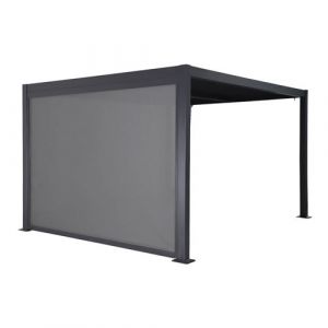 Sweeek Pergola bioclimatique aluminium et acier 3x4m lames orientables + store 3m PALACE anthracite