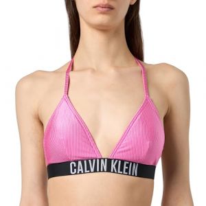 Calvin Klein Haut de Bikini Triangle Femme Côtelé, Rose (Bold Pink), M