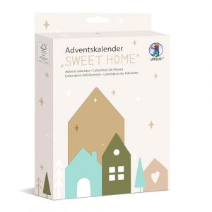 Ursus 2488 00 00F Sweet Home, 24 sachets en Papier Kraft, Autocollants et Pinces &agrave; Linge en Bois Inclus, kit DIY pour r&eacute;aliser Un Calendrier de l'Avent, Paper, Multicolor, Taille Unique