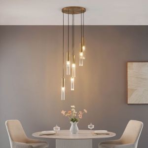 Kosilum Grande suspension à tube en verre multiple - Poggio