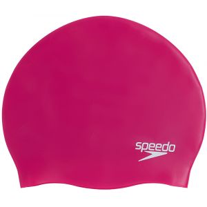 Speedo Plain Moulded Bonnet de bain en silicone, rose Bonnets de bain