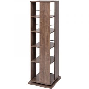 Image de Iris Ohyama Bibliothèque Rotative/Étagère tournante 360 °, Moderne, Bureau,Salon - RBS-5S - L43.6 x l43.6 x H138.9 cm, Brun
