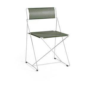 Hay Chaise en acier chromé avec revêtement en poudre kaki 50x45x77cm X-line
