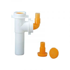 Raccord blanc vertical 2 sorties diam&egrave;tre 40mm pour prise machine &agrave; laver ou lave vaisselle.