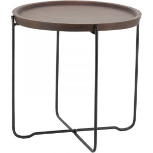 Aubry Gaspard Table pliable en m&eacute;tal et manguier