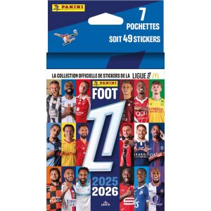 Panini Carte &agrave; collectionner Foot 2025-2026 Ligue 1 McDonald's Blister 7 pochettes de 7 stickers