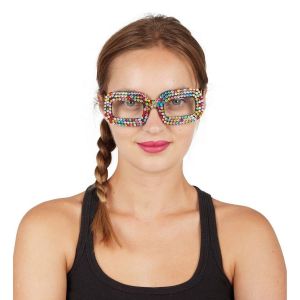Ruedelafete Lunettes fantaisie &agrave; strass multicolore