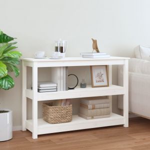 VidaXL Table console Blanc 110x40x74 cm Bois massif de pin