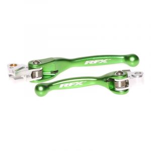 Paire de leviers retournables RFX Race - Kawasaki KXF 250cc - Vert