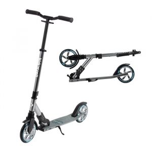 Leogreen Trottinette Scooter Pliable, Hauteur de Guidon R&eacute;glable, avec B&eacute;quill, Roues &agrave; 180 mm, Trottinette Stable en Aluminium, Gris