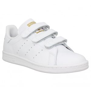 Adidas Stan Smith, Baskets Basses Mixte Adulte, Blanc (FTWR White/FTWR White/Gold Met), 41 1/3 EU