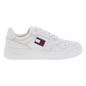 Image de Tommy Hilfiger Baskets femme en cuir blanc à lacets