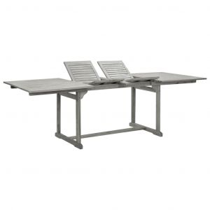 Image de VidaXL Table à dîner de jardin (160-240)x100x75cm Bois d'acacia massif - Gris