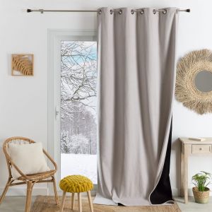 Home maison Rideau thermique phonique et semi occultant KONFOR Naturel 140x300 cm