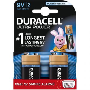 Image de Duracell 2 piles alcalines 9V 6LR61 Ultra Power