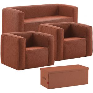 Set de salon gonflable complet Terracotta Intérieur et extérieur Couleur Terracotta Rouge