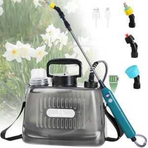DOUBFIVSY Pulvérisateur Électrique de Jardin avec 3 Buses Réglable, Pulvérisateur à Pression AutoPump, Pulvérisateur à Batterie des Plantes pour Jardin, Désherbage et Lavage de Voiture
