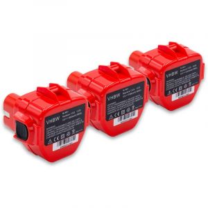 Vhbw 3 x NiMH Batterie 1500mAh (12V) pour outils Makita 6327DWE, 6835D, 6835DA, 6835DWA, 6835DWAE, 6835DWB, 6835DWD comm