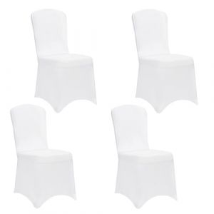 Housse de chaise, lot de 4, blanc OEKO-TEX