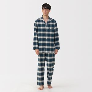 Pyjama en flanelle sans couture lat&eacute;rale pour homme
