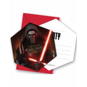 6 cartes d'invitation avec enveloppes Star Wars VII