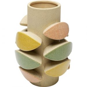 Kare Design Kare Vase Design Foglie - Multicolore - Vase décoratif - en céramique - Fait à la Main - Pièce Unique - 26 cm (H)