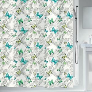 Spirella Rideau de douche Polyester PAPILLONS 120x200cm Vert