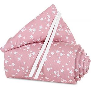 Image de Babybay Tour de lit Maxi rose, Étoiles blanc