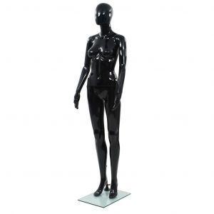 Image de VidaXL Mannequin femme corps complet base verre Noir brillant 175 cm