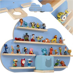 TecTake Tagère murale MyLittleStory Cloud peut contenir jusqu'à 28 Tonies - Étagère, étagère murale, étagère pour figurines