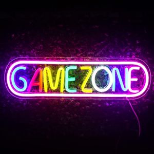 Zone de jeu signe gamer LED n&eacute;on pour la d&eacute;coration de la salle, aire de jeux, trou de l'homme, bar, adolescent, ami, cadeau pour gar&ccedil;on