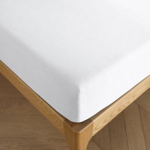 Coton Pur - Drap housse 90 x 190 cm bonnet 30 cm 'Prémium' pour lit 1 place - Prémium Neige