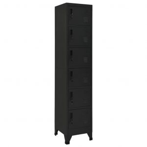 Image de VidaXL Armoire à Casiers Acier Noir 38x40x180 cm